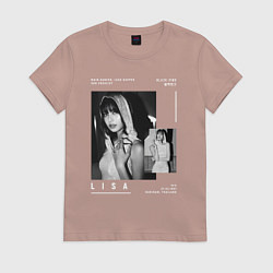 Футболка хлопковая женская Lisa Blackpink, цвет: пыльно-розовый