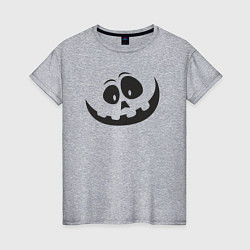 Футболка хлопковая женская Halloween smile, цвет: меланж