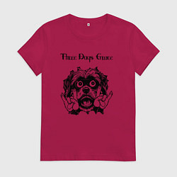Футболка хлопковая женская Three Days Grace - rock dog, цвет: маджента
