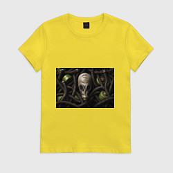 Футболка хлопковая женская Авто рожденные в СССР, цвет: желтый