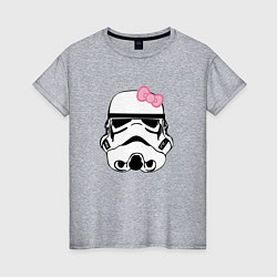 Футболка хлопковая женская Женский шлем имперского солдата - для пары, цвет: меланж