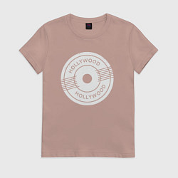 Футболка хлопковая женская USA Hollywood, цвет: пыльно-розовый