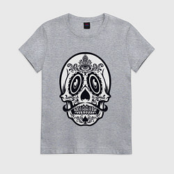 Футболка хлопковая женская Skull Mexico, цвет: меланж