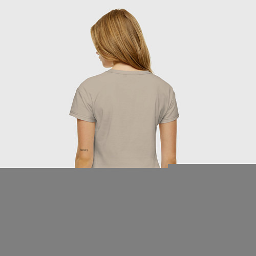 Женская футболка Яэ Мико Genshin Impact на капоте с револьвером / Миндальный – фото 4