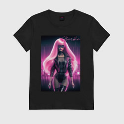 Футболка хлопковая женская Sexy Barbie - ai art, цвет: черный