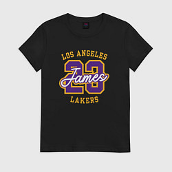 Футболка хлопковая женская Lebron James Lakers, цвет: черный