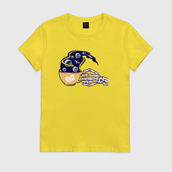 Футболка хлопковая женская Кофейный космос, цвет: желтый