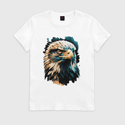 Футболка хлопковая женская Взгляд хищника, цвет: белый