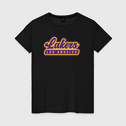 Футболка хлопковая женская Basketball LA Lakers, цвет: черный