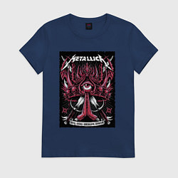 Футболка хлопковая женская Metallica - royal arena Denmark, цвет: тёмно-синий