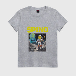 Футболка хлопковая женская Pino на луне, цвет: меланж