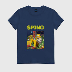 Футболка хлопковая женская Pino трейдер, цвет: тёмно-синий