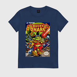 Футболка хлопковая женская Баки о хэр, цвет: тёмно-синий