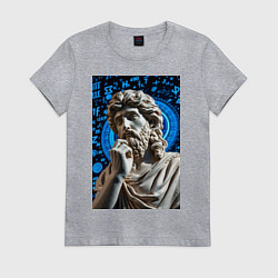 Футболка хлопковая женская Античность и математика, цвет: меланж