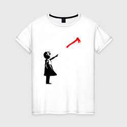 Футболка хлопковая женская Девочка и топор, цвет: белый