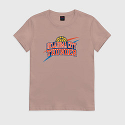 Футболка хлопковая женская NBA Oklahoma, цвет: пыльно-розовый