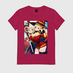 Футболка хлопковая женская Марин Китагава косплей Мегумин, цвет: маджента