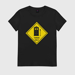 Футболка хлопковая женская Tardis only, цвет: черный