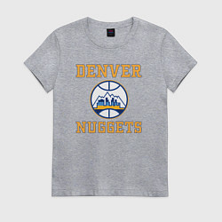 Футболка хлопковая женская Денвер Наггетс, цвет: меланж