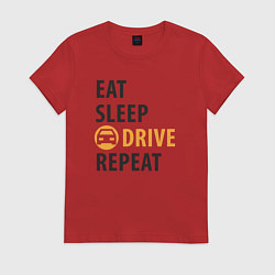 Футболка хлопковая женская Есть спать ехать, цвет: красный