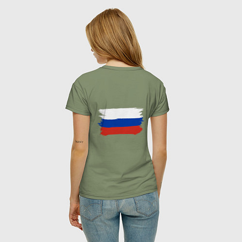 Женская футболка Флаг россии нарисованный / Авокадо – фото 4