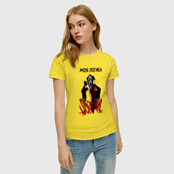 Футболка хлопковая женская Моя логикак и эмоции страшные, цвет: желтый — фото 2