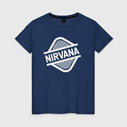 Футболка хлопковая женская Nirvana rock, цвет: тёмно-синий