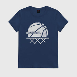 Футболка хлопковая женская Basketball play, цвет: тёмно-синий