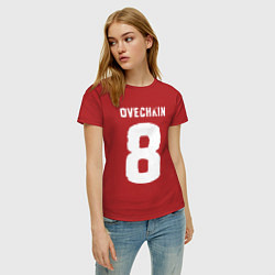 Футболка хлопковая женская Овечкин 8 на английском, цвет: красный — фото 2