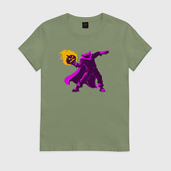 Футболка хлопковая женская Halloween fire, цвет: авокадо