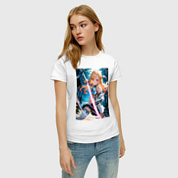 Футболка хлопковая женская Марин Китагава косплей Асуны Юки, цвет: белый — фото 2