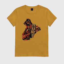 Футболка хлопковая женская Paranoid rock, цвет: горчичный