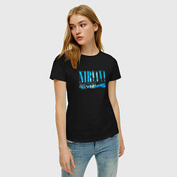 Футболка хлопковая женская Nevermind nirvana rock, цвет: черный — фото 2