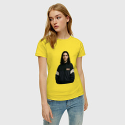 Футболка хлопковая женская Bones спортивный стиль, цвет: желтый — фото 2