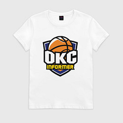 Футболка хлопковая женская OKC informer, цвет: белый