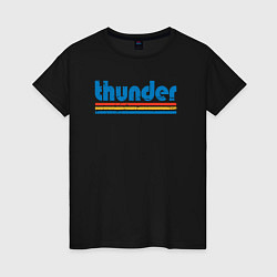 Футболка хлопковая женская Thunder basketball, цвет: черный