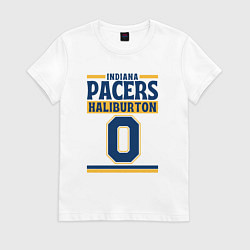 Футболка хлопковая женская Indiana Pacers - Haliburton, цвет: белый