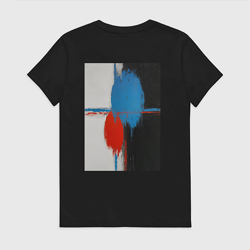 Женская футболка Картина маслом абстракция / Черный – фото 2