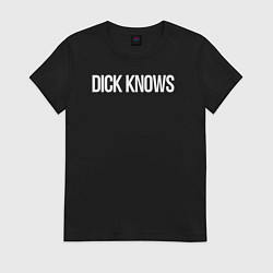 Футболка хлопковая женская Dick knows, цвет: черный