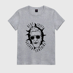 Футболка хлопковая женская Blue Skies Golden Sunshine, цвет: меланж