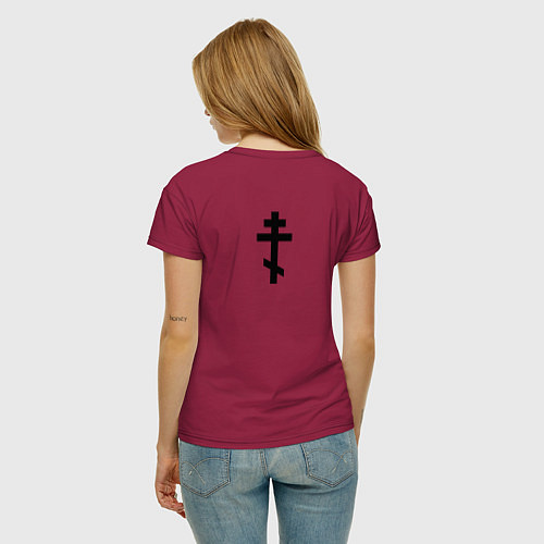 Женская футболка Позывной монархист черно-желтый узор / Маджента – фото 4