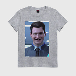Футболка хлопковая женская Коннор мем, цвет: меланж