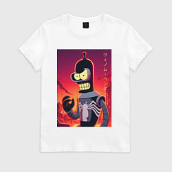 Футболка хлопковая женская Веном Бендер - мем, цвет: белый