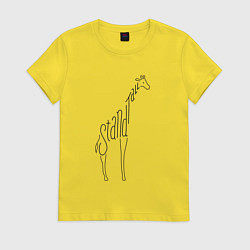 Футболка хлопковая женская Оставайся высоким, цвет: желтый