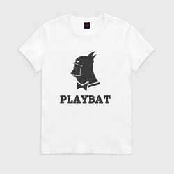 Футболка хлопковая женская Playbat, цвет: белый