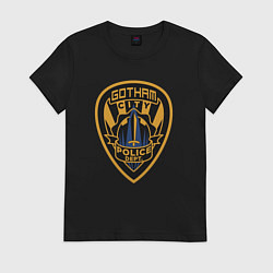 Футболка хлопковая женская Gotham city police, цвет: черный