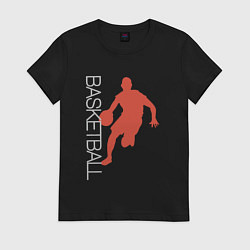 Футболка хлопковая женская Basketball game, цвет: черный