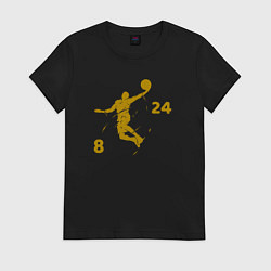 Футболка хлопковая женская Kobe Bryant fly, цвет: черный