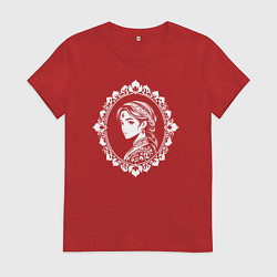 Футболка хлопковая женская Восточная грация девушки, цвет: красный