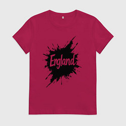 Футболка хлопковая женская Чернильная Англия, цвет: маджента